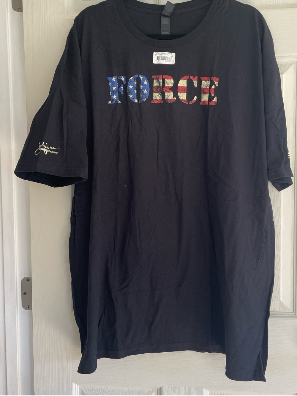 John force racing Men's Black 'FORCE' Graphic Tee - Patriotic Print